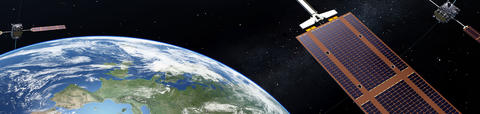 Galileo satellites in orbit around the Earth Galileo satellites in orbit around the Earth