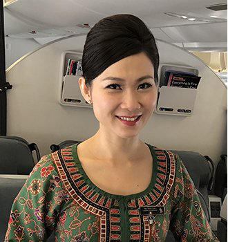 Bonnie Yap, leading stewardess at Singapore Airlines.