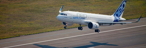 A320neo first flight takeoff