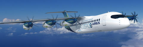 The "pod" configuration is a distributed fuel-cell propulsion system that delivers thrust to the aircraft via six propulsors arranged along the wing.