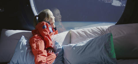 Little girl astronaut
