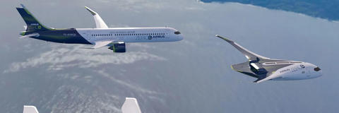 ZEROe concept aircraft formation flight