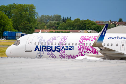 A321XLR Airbus arrival before Paris Air Show 2023