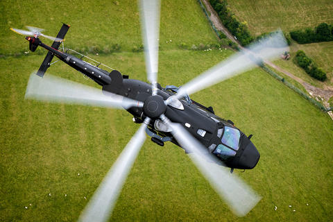 The H175M flying over the British countryside