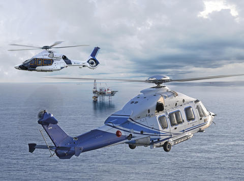 Rendering of Airbus H160 and Airbus H175 in flight