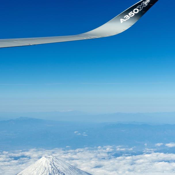 A350 XWB With Mount Fuji