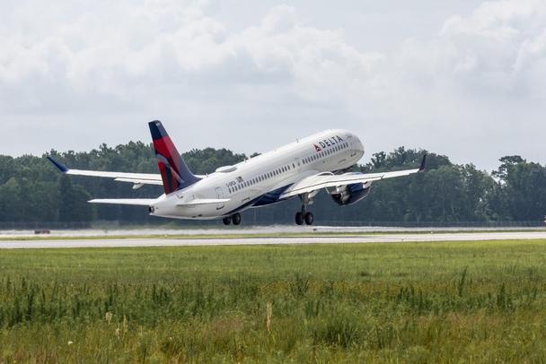 Delta Air Lines received the first A220 assembled in the U.S. at Airbus’ Mobile, Alabama industrial site. Delta Air Lines received the first A220 assembled in the U.S. at Airbus’ Mobile, Alabama industrial site.
