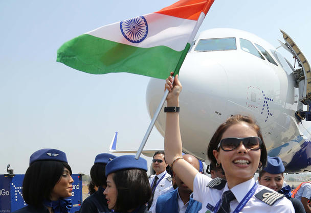 The first A320neo jetliner delivered to IndiGo