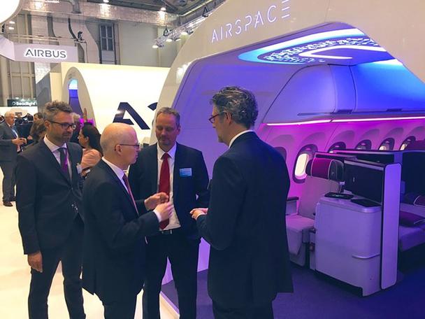 Hamburg's First Mayor Dr. Peter Tschentscher visits Airbus at the AIX