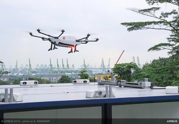 The Skyways drone in flight. The Skyways drone in flight.