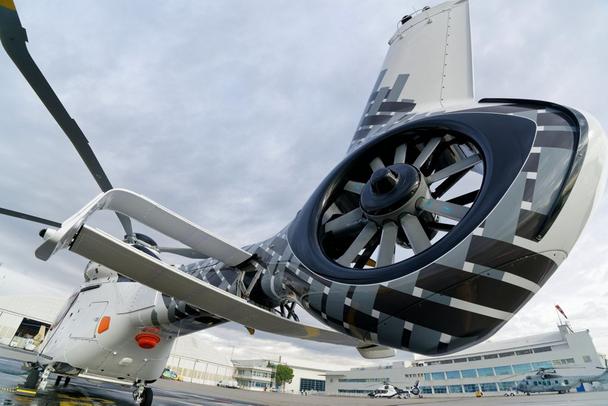 The latest and largest Fenestron version is shown on Airbus Helicopters’ H160. The latest and largest Fenestron version is shown on Airbus Helicopters’ H160.