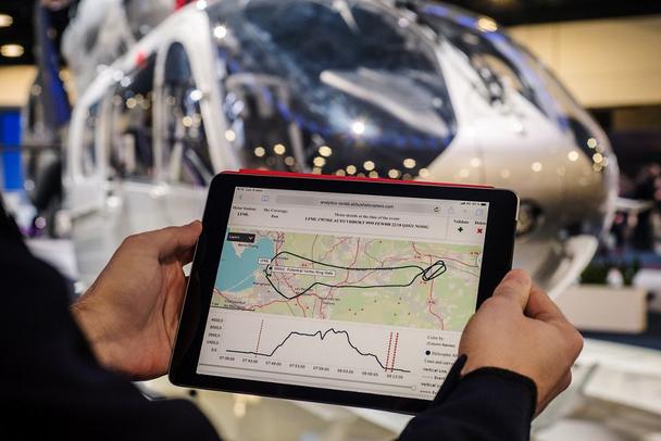 Airbus’ HFDM analytics service on a tablet. Airbus’ HFDM analytics service on a tablet.