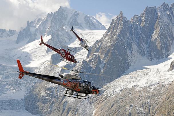 H125 helicopters show off their capabilities in flight. H125 helicopters show off their capabilities in flight.