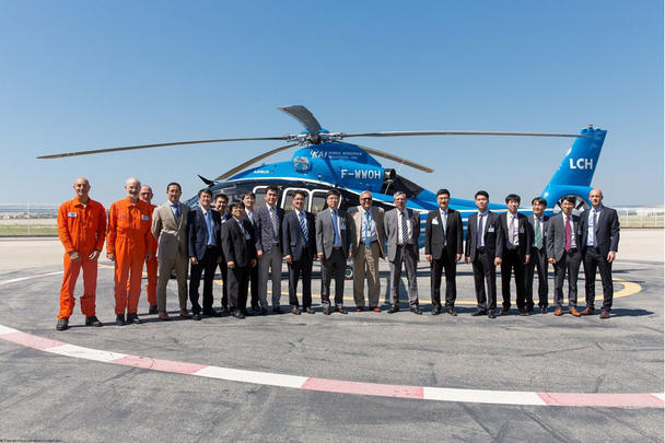 Team photo for the maiden flight of the LCH (Light Civil Helicopter).