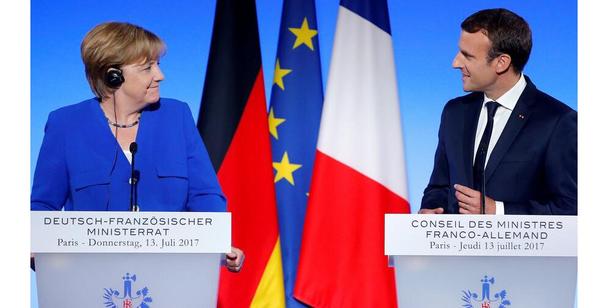 Chancellor Merkel and President Macron Chancellor Merkel and President Macron
