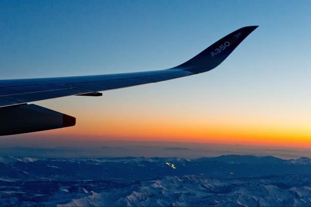 A350 sunset on sharklet