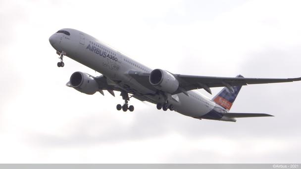 An A350 fuelled by 100% SAF just took off
