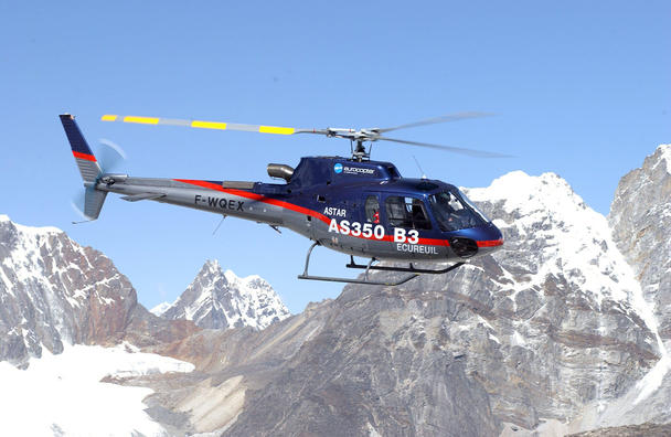 The Ecureuil AS350 B3 landed at 8850 meters on the summit of Everest with the pilot Didier Delsalle in 2005.