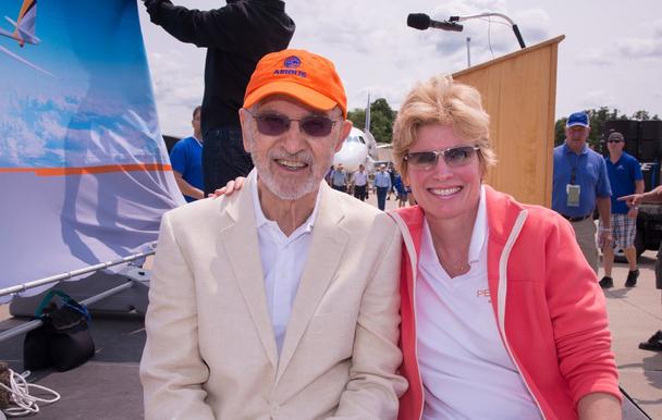 Einar Enevoldson, Founder & Chairman of the Board (left), and Chief Meteorologist Elisabeth Austin
