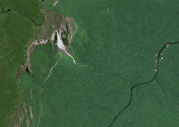 Angel Falls in Venezuela, a Pléiades satellite image. Angel Falls in Venezuela, a Pléiades satellite image.