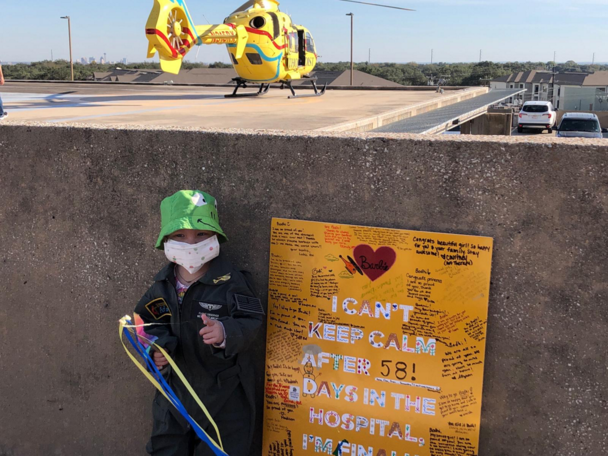 Bodhi, a patient at Methodist Children’s Hospital in Texas, was inspired by the Methodist Air Care EC135 that she watched from her top-floor hospital room.