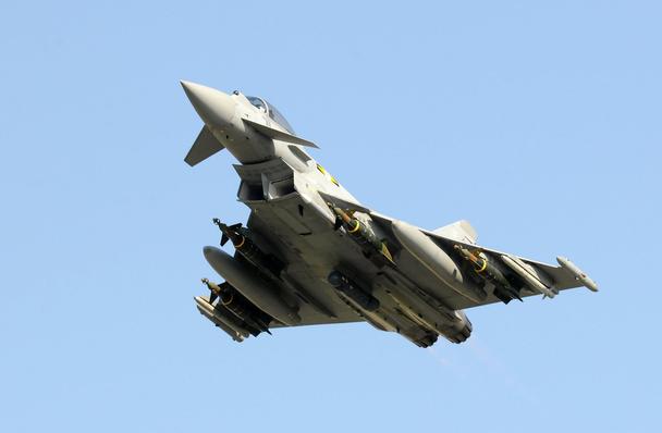 Tornado 5 Bomb and Typhoon 4 Bomb Take Off (Copyright MOD UK Crown) Ellamy-906-110525-0172-Out-Unc-0283.jpg A Royal Air Force mission struck a military complex in Tiji, Libya on Wednesday (25 May). One Tornado GR4 and one Typhoon FGR4 struck the facility with nine bombs. In a demonstration of the flexibility of the