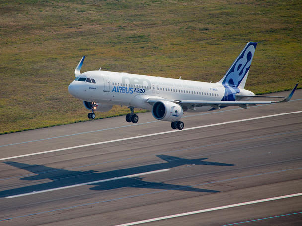 A320neo first flight takeoff