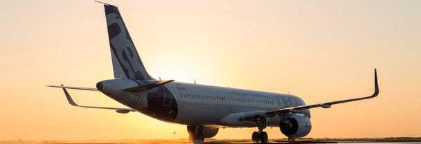 A321neo MSN6673 Flooded Test with sunset