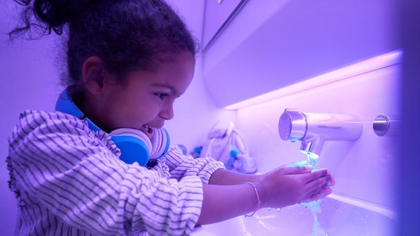 A330neo Touchless features used by child in A330neo Airspace cabin A330neo Touchless features used by child in A330neo Airspace cabin