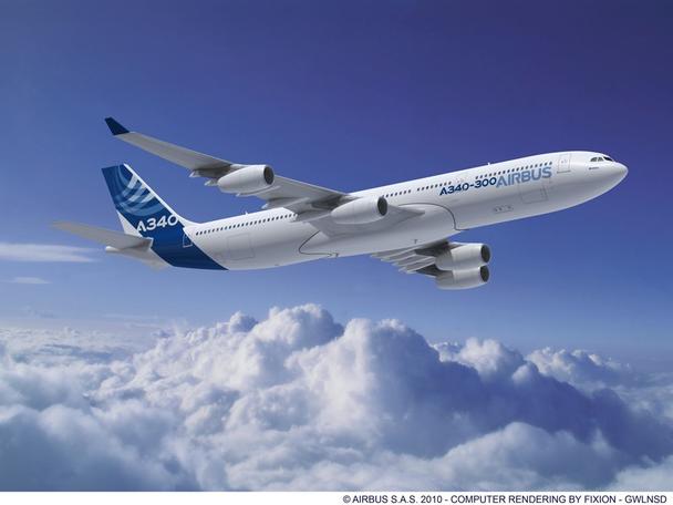 The Airbus A340-300 in flight, equipped with CFM engines. The Airbus A340-300 in flight, equipped with CFM engines.