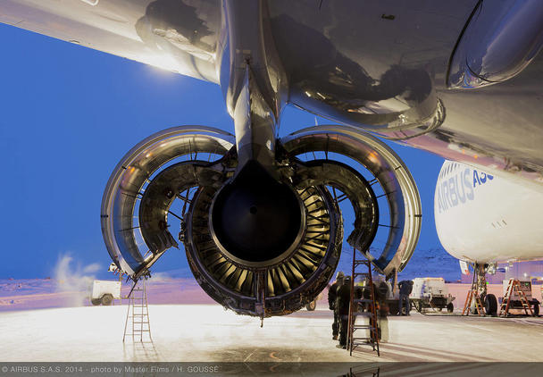 A35O cold weather test engine close up