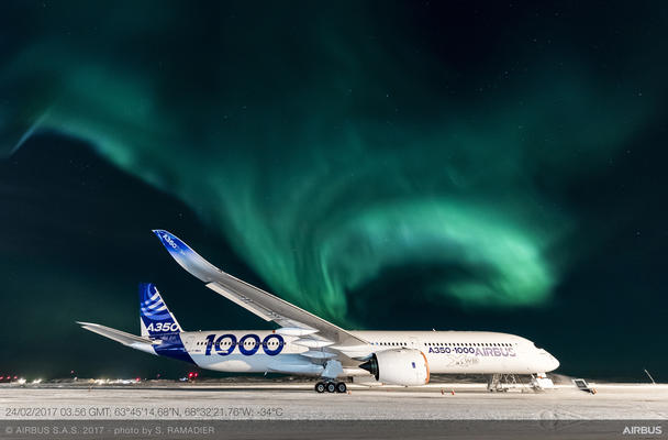 A350-1000 during cold weather testing in Iqaluit 