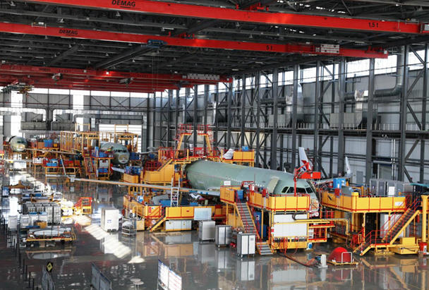 Airbus-final-assembly-line-in-Tianjin,-China