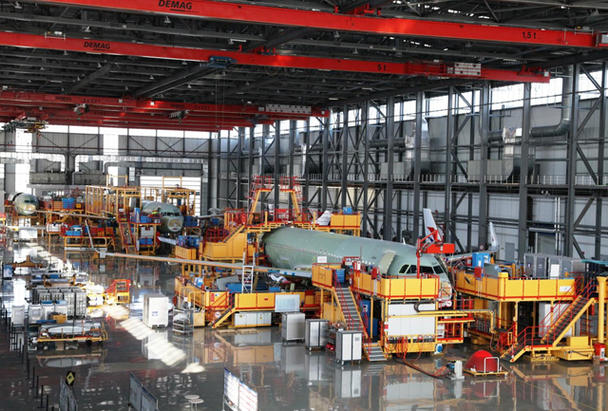 Airbus-final-assembly-line-in-Tianjin,-China Airbus-final-assembly-line-in-Tianjin,-China