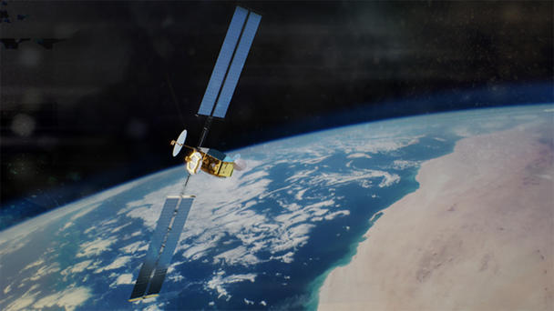 Artist-view-OneSat-satellite Artist-view-OneSat-satellite