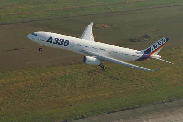 Maiden flight of the medium to long-range A330