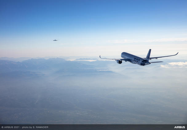 A350 test aircraft fello fly transatlantic flight