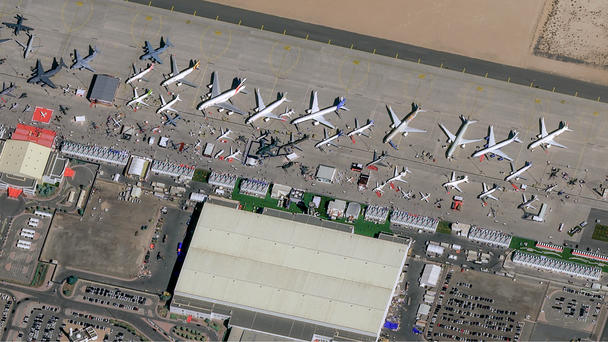 Dubai Airshow seen from space