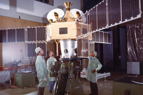The launch of the Franco-German communications satellite Symphonie