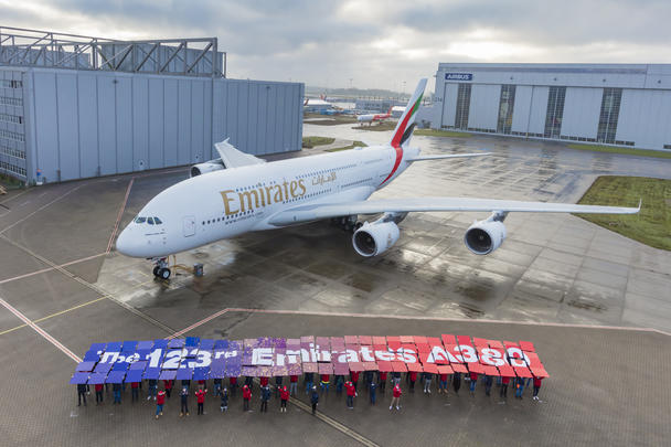 The 123rd Emirates A380
