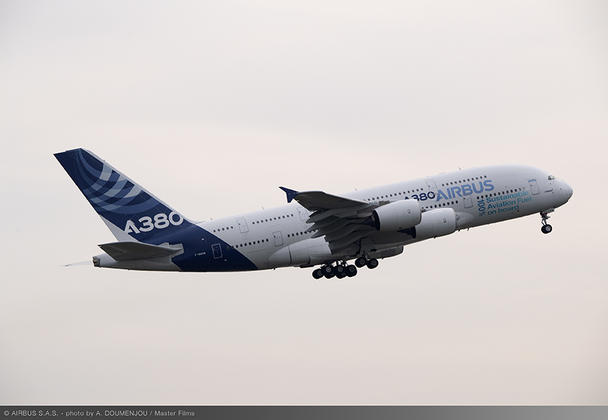 A380 takes to the skies with 100% SAF