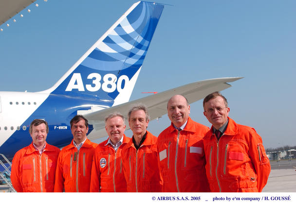 A380 first flight - flight test crew