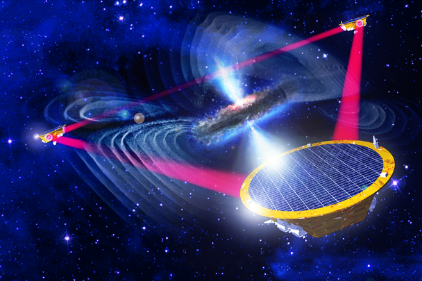 Artist view: LISA space observatory