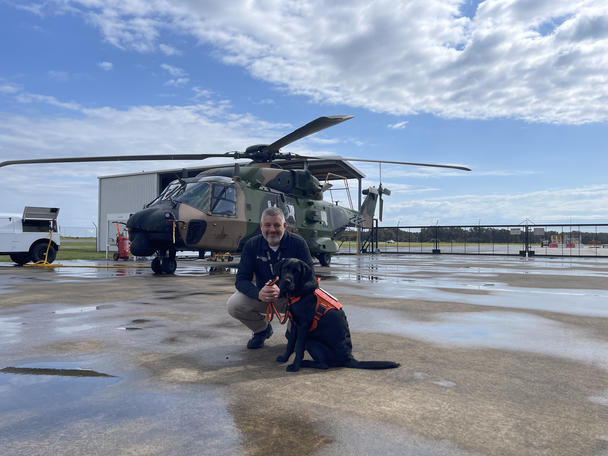 Adam is Head of Safety Systems at at Airbus Australia Pacific and his labrador Choppa