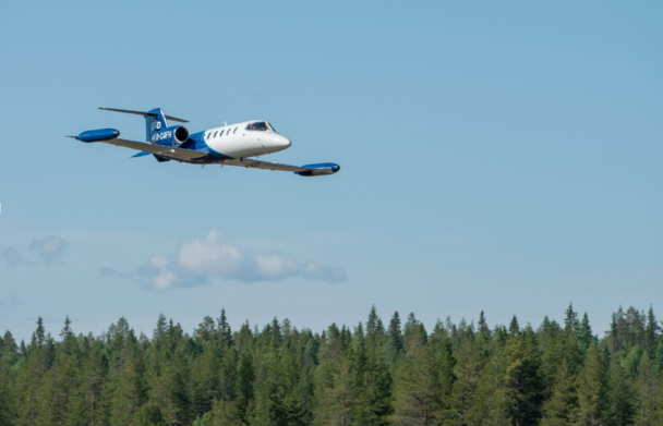 A Learjet 35 from Airbus subsidiary GFD acted as a surrogate fighter, with the crew on board commanding the remote carriers. A Learjet 35 from Airbus subsidiary GFD acted as a surrogate fighter, with the crew on board commanding the remote carriers.