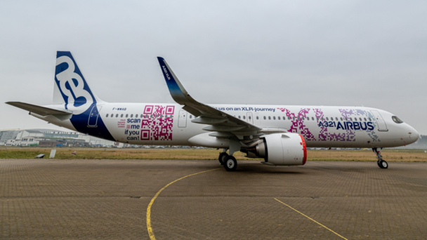 A321XLR FT3 received a giant QR-Code livery in February 2023 A321XLR FT3 received a giant QR-Code livery in February 2023