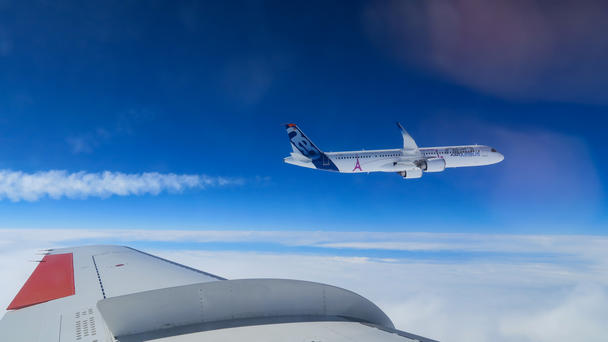 Airbus’ most popular aircraft takes to the skies with 100% sustainable aviation fuel