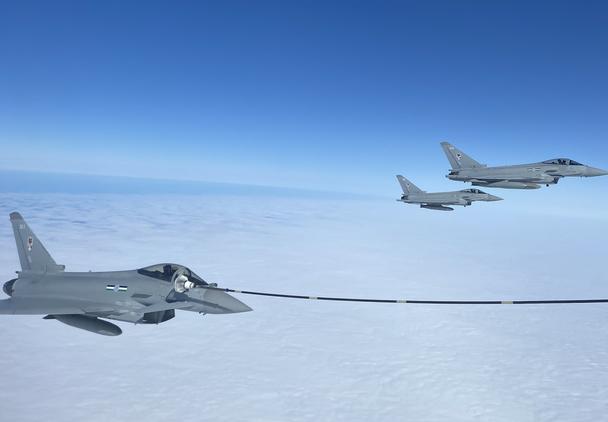 RAF Typhoon refuelling with 43% SAF blend RAF Typhoon refuelling with 43% SAF blend