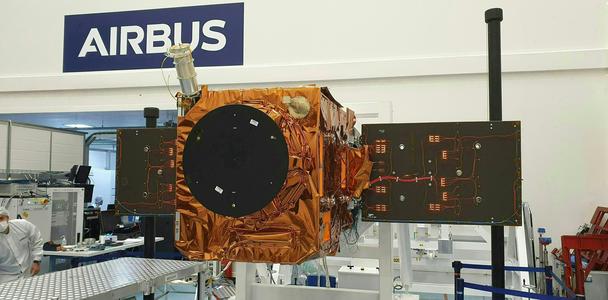 picture: THEOS-2 in clean room THEOS-2 satellite getting ready in Airbus cleanroom