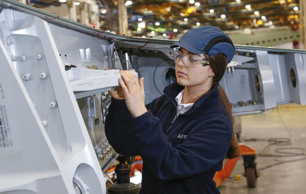 Airbus woman apprentice Airbus woman apprentice